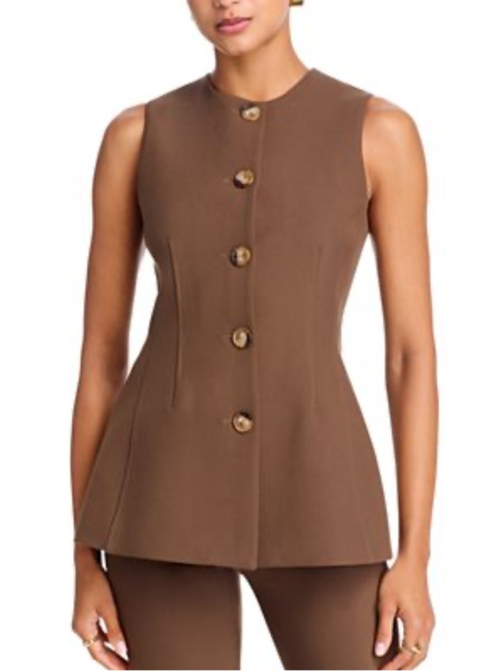 Veronica Beard Jessup Sleeveless Brown Tailored Vest size 2